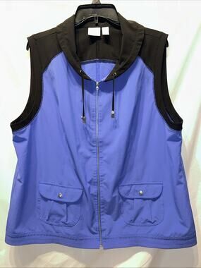 Weekends By Chicos Sz XL Vest Zip Pockets Golf Athleisure Lightweight Gorpcore